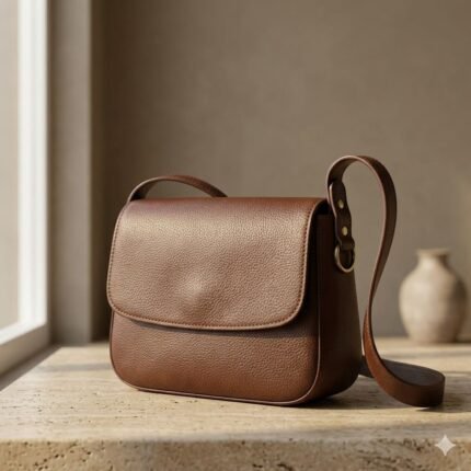 Handcrafted Brown Genuine Leather Shoulder Bag | Blackstone Jackets