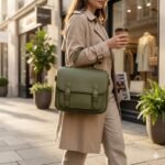 Handcrafted Olive Green Genuine Leather Satchel | Blackstone Jackets - Image 5