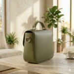 Handcrafted Olive Green Genuine Leather Satchel | Blackstone Jackets - Image 3
