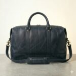 Premium Blue Genuine Leather Weekender Bag | Blackstone Jackets - Image 4