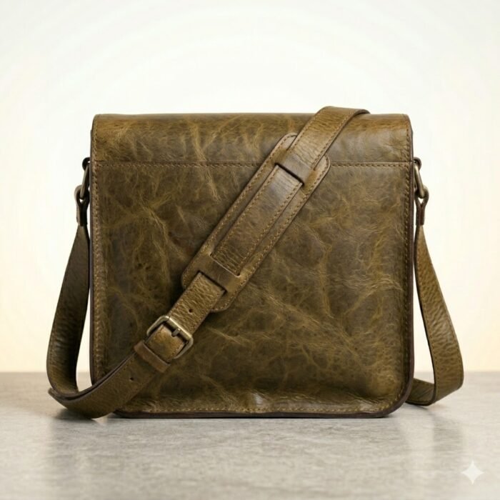 Premium Brown Genuine Leather Messenger Bag | Blackstone Jackets - Image 3