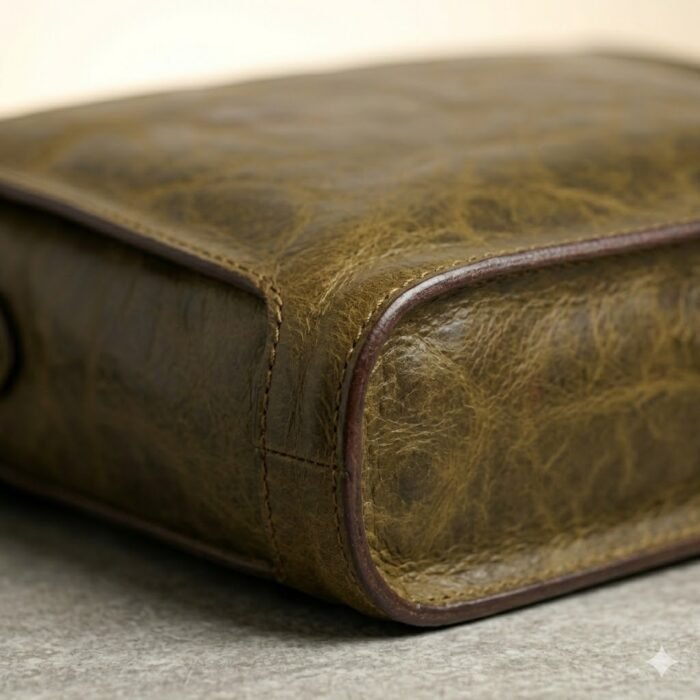 Premium Brown Genuine Leather Messenger Bag | Blackstone Jackets - Image 4