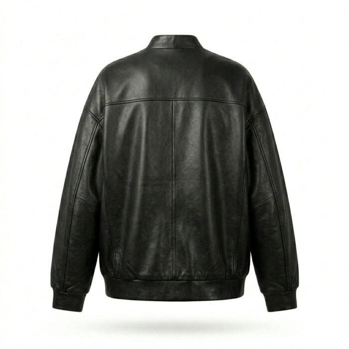 Ultimate Streetwear Relaxed Fit Black Leather Oversized Jacket for Women | Blackstone Jackets - Image 3