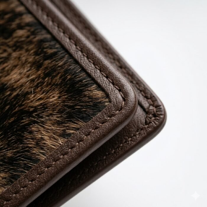 Luxury Brown Pony Hair Leather Wallet | Blackstone Jackets - Image 4