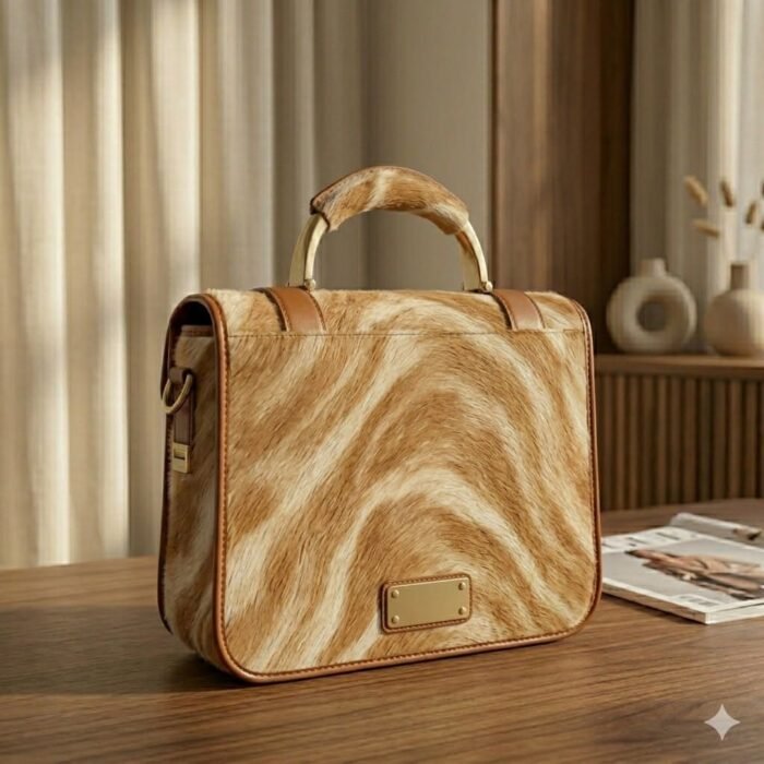 Handmade Genuine Leather Pony Hair On Bag Women's Accessory | Blackstone Jackets - Image 3