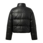 Winter Comfort Black Genuine Leather Puffer Jacket for Women | Blackstone Jackets - Image 2