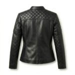 Elegant Black Diamond Quilted Jacket for Women | Blackstone Jackets - Image 2