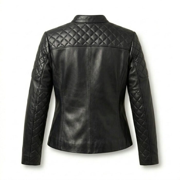 Elegant Black Diamond Quilted Jacket for Women | Blackstone Jackets - Image 2
