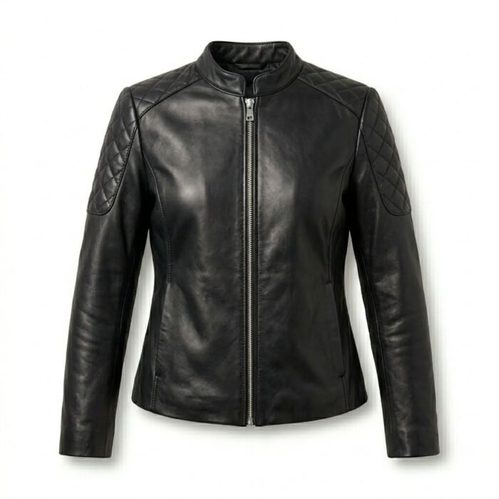 Elegant Black Diamond Quilted Jacket for Women | Blackstone Jackets - Image 1