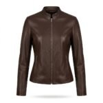 Tailored Mocha Brown Slim Fit Jacket for Women | Blackstone Jackets