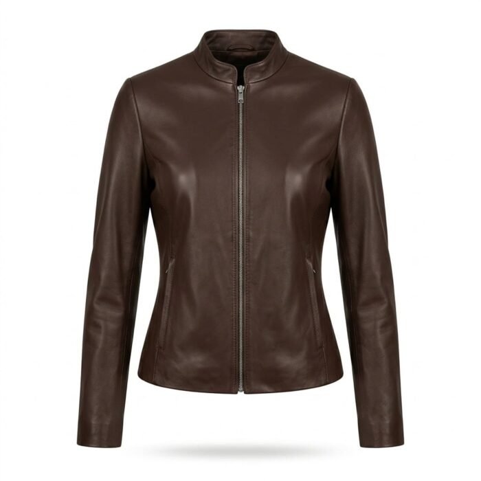 Tailored Mocha Brown Slim Fit Jacket for Women | Blackstone Jackets - Image 1