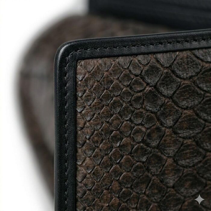 Luxury Black Snake Embossed Leather Wallet | Blackstone Jackets - Image 6
