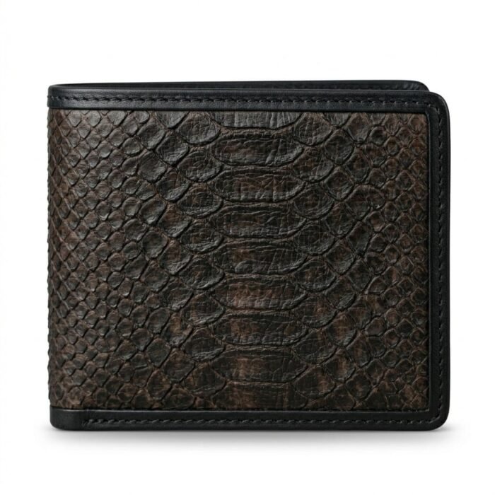 Luxury Black Snake Embossed Leather Wallet | Blackstone Jackets - Image 7