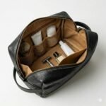 Premium Black Genuine Leather Toiletry Bag | Blackstone Jackets - Image 4