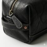 Premium Black Genuine Leather Toiletry Bag | Blackstone Jackets - Image 2