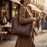 Premium Brown Genuine Leather Tote Bag Women's Everyday Carry | Blackstone Jackets - Image 6