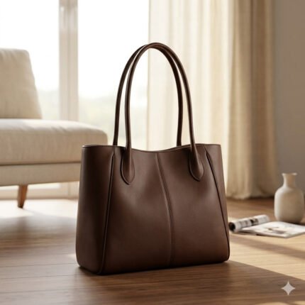 Premium Brown Genuine Leather Tote Bag Women's Everyday Carry | Blackstone Jackets