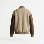 Premium Beige Cream Genuine Leather Women's Varsity Jacket | Blackstone Jackets - Image 3
