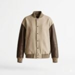 Premium Beige Cream Genuine Leather Women's Varsity Jacket | Blackstone Jackets