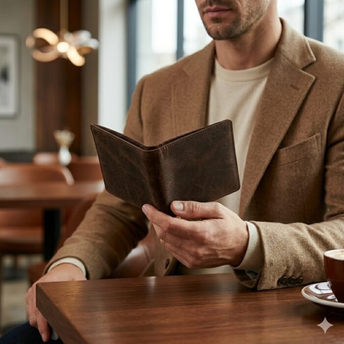 Premium Brown Genuine Leather Wallet | Blackstone Jackets - Image 3