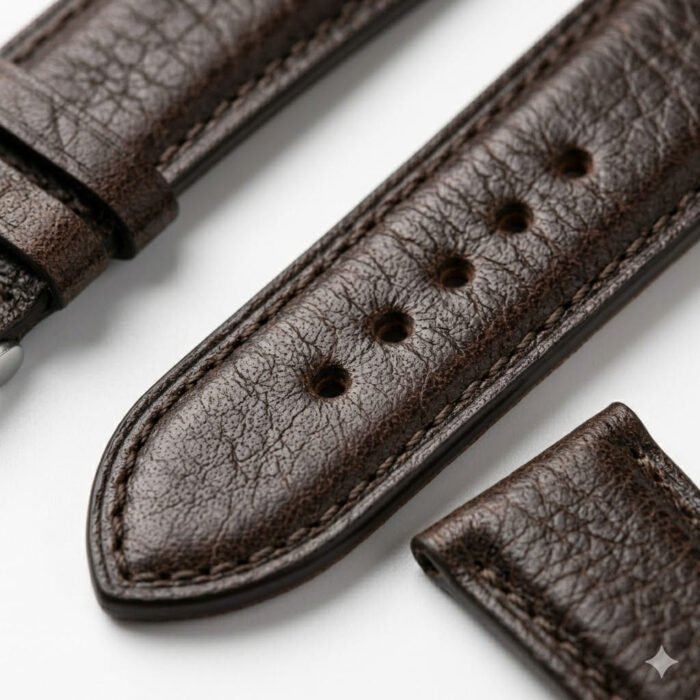 Handcrafted Brown Genuine Leather Watch Strap Essential Accessory | Blackstone Jackets - Image 4