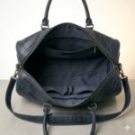 Premium Blue Genuine Leather Weekender Bag | Blackstone Jackets - Image 5