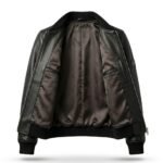 Premium Black Genuine Leather Women's Bomber Jacket | Blackstone Jackets - Image 2