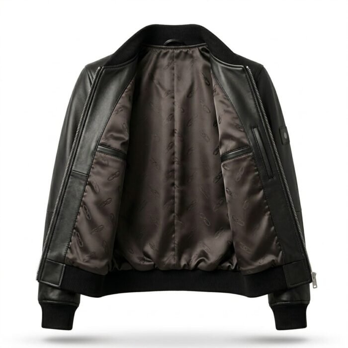 Premium Black Genuine Leather Women's Bomber Jacket | Blackstone Jackets - Image 2
