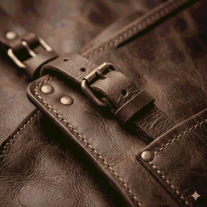 Luxury Brown Genuine Leather Woodworker Apron Men's Workwear | Blackstone Jackets - Image 5