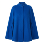 Bespoke Women's Blue Wool Cape Coat Blackstone Jackets