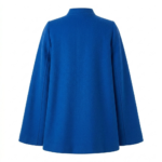 Bespoke Women's Blue Wool Cape Coat Blackstone Jackets Back View
