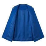 Bespoke Women's Blue Wool Cape Coat Blackstone Jackets Inner View