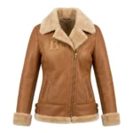 Crafted Women's Brown Embroidery Leather Jacket Blackstone Jackets