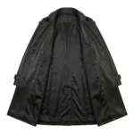 Executive Women's Black Trench Leather Coat Blackstone Jackets Inner View