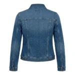 Handcrafted Women's Classic Blue Denim Jacket Blackstone Jackets Back View