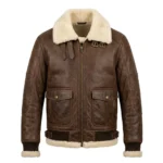 High-End Men's Brown Leather Aviator Jacket Blackstone Jackets