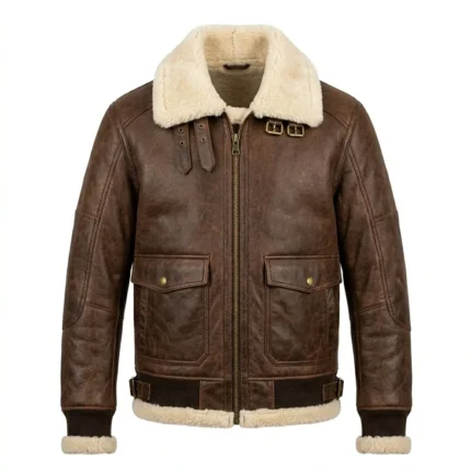 High-End Men's Brown Leather Aviator Jacket Blackstone Jackets
