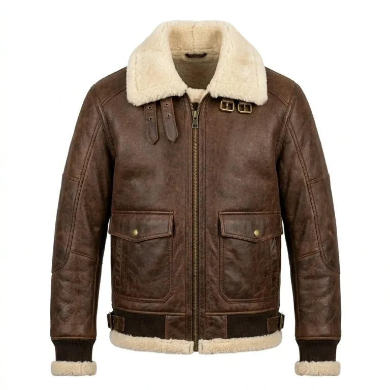 High-End Men's Brown Leather Aviator Jacket Blackstone Jackets