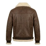 High-End Men's Brown Leather Aviator Jacket Blackstone Jackets Back View