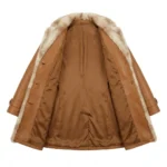 Masterpiece Women's Tan Leather Fur Coat Blackstone Jackets Inner View