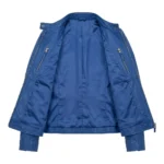 Opulent Women's Blue Leather Lined Jacket Blackstone Jackets Inner View