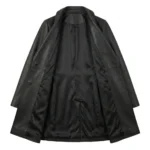 Refined Women's Black Leather Wrap Coat Blackstone Jackets Inner View