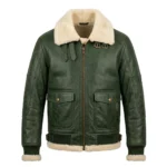Superior Men's Green Leather Aviator Jacket Blackstone Jackets