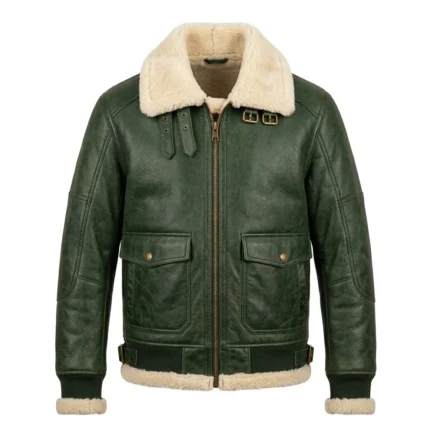 Superior Men's Green Leather Aviator Jacket Blackstone Jackets