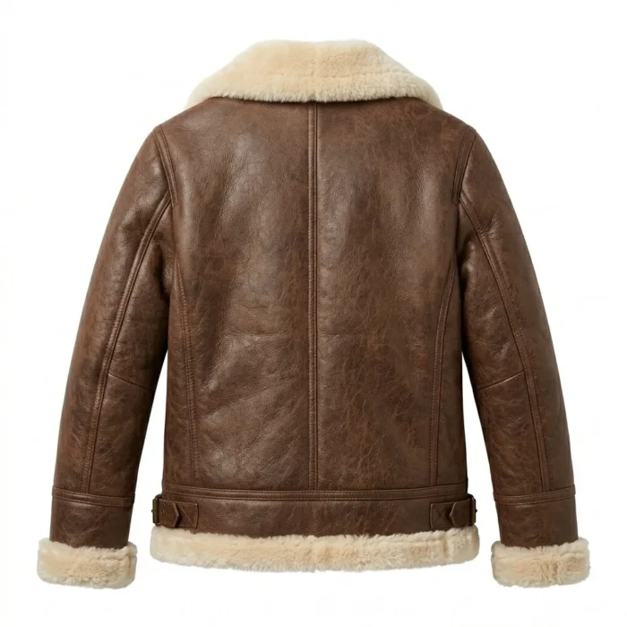 Superior Women's Brown Fur Leather Jackets Blackstone Jackets Back View