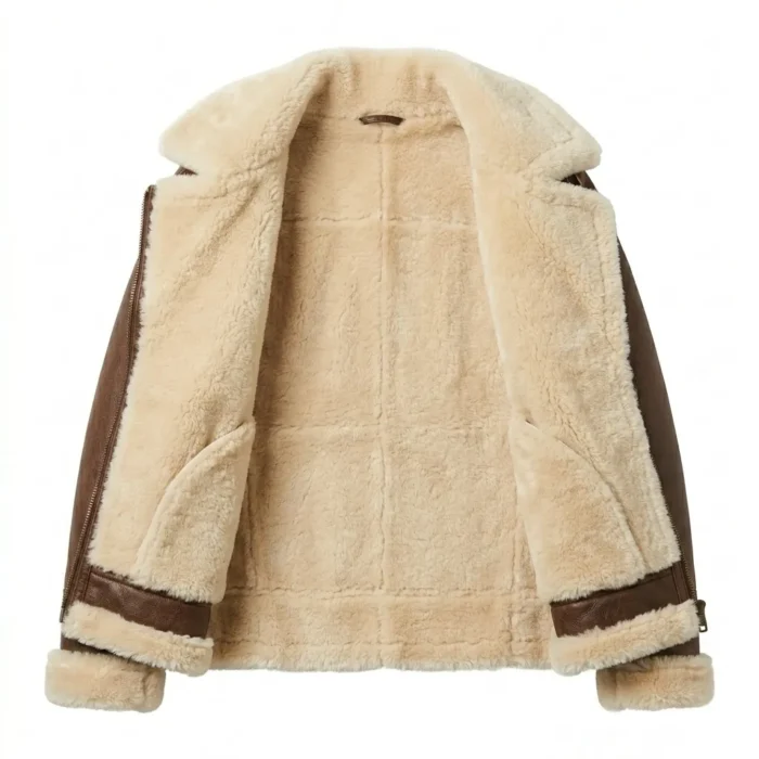 Superior Women's Brown Fur Leather Jackets Blackstone Jackets Inner View
