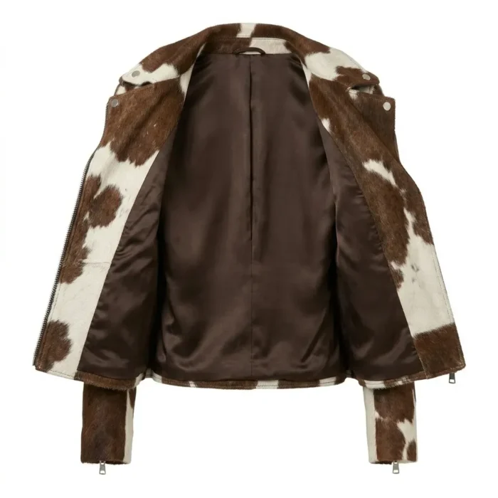 Ultra Quality Women's Brown Pony Hair-On Jacket Blackstone Jackets Inner View