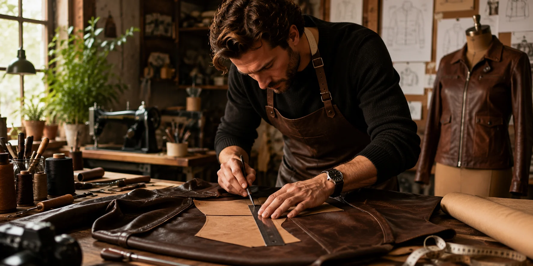 custom leather bespoke jacket