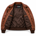 Bishop Russet Brown Men's A-2 Flight Leather Jacket | Blackstone Jackets