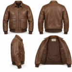 Beacon Medium Brown Men's A-2 Flight Leather Jacket | Blackstone Jackets